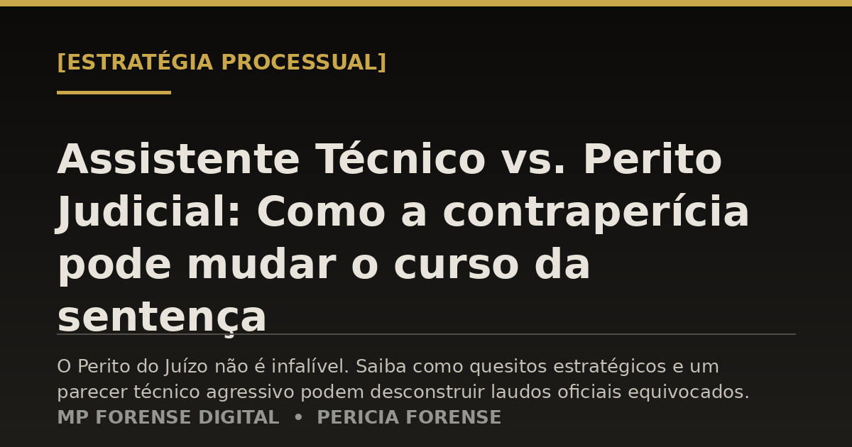 Assistente Técnico vs. Perito Judicial: Como a contraperícia pode mudar o curso da sentença