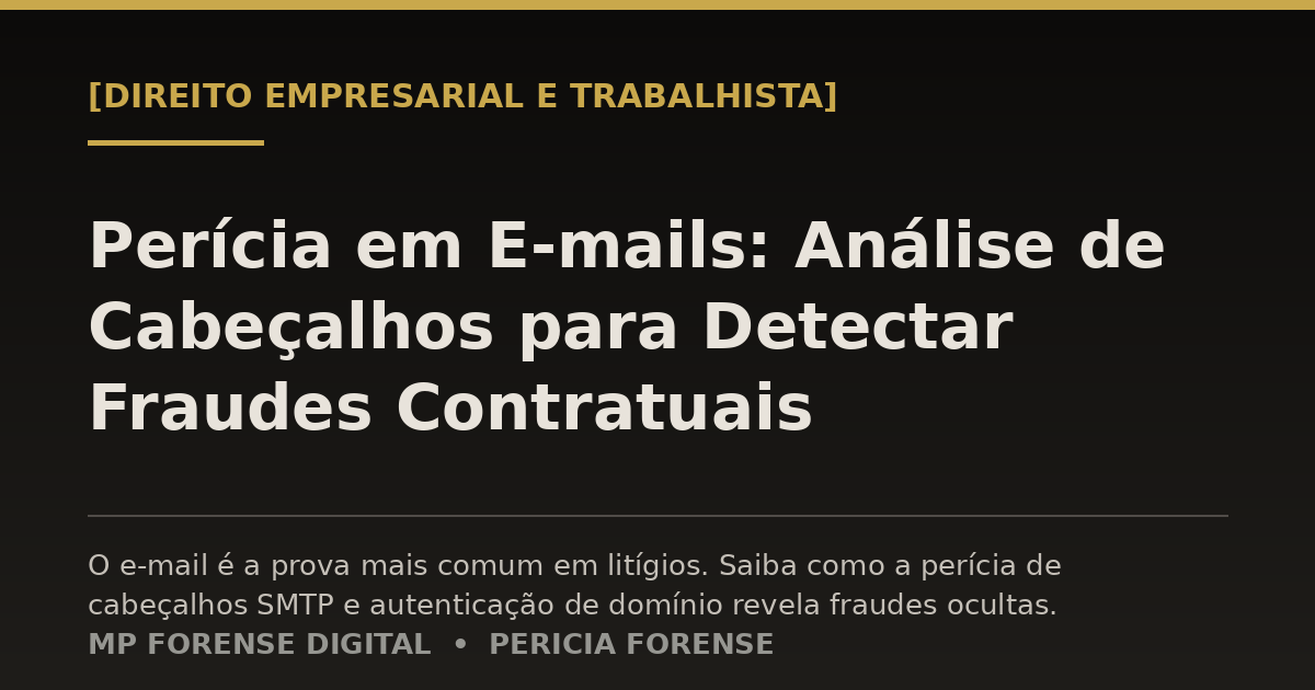 Perícia em E-mails: Análise de Cabeçalhos para Detectar Fraudes Contratuais